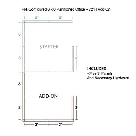 Interion By Global Industrial 72 in D X 72 in H, 72 in W X Fabric Panels / Wood Frame / Steel Connectors, Gray 236650GY